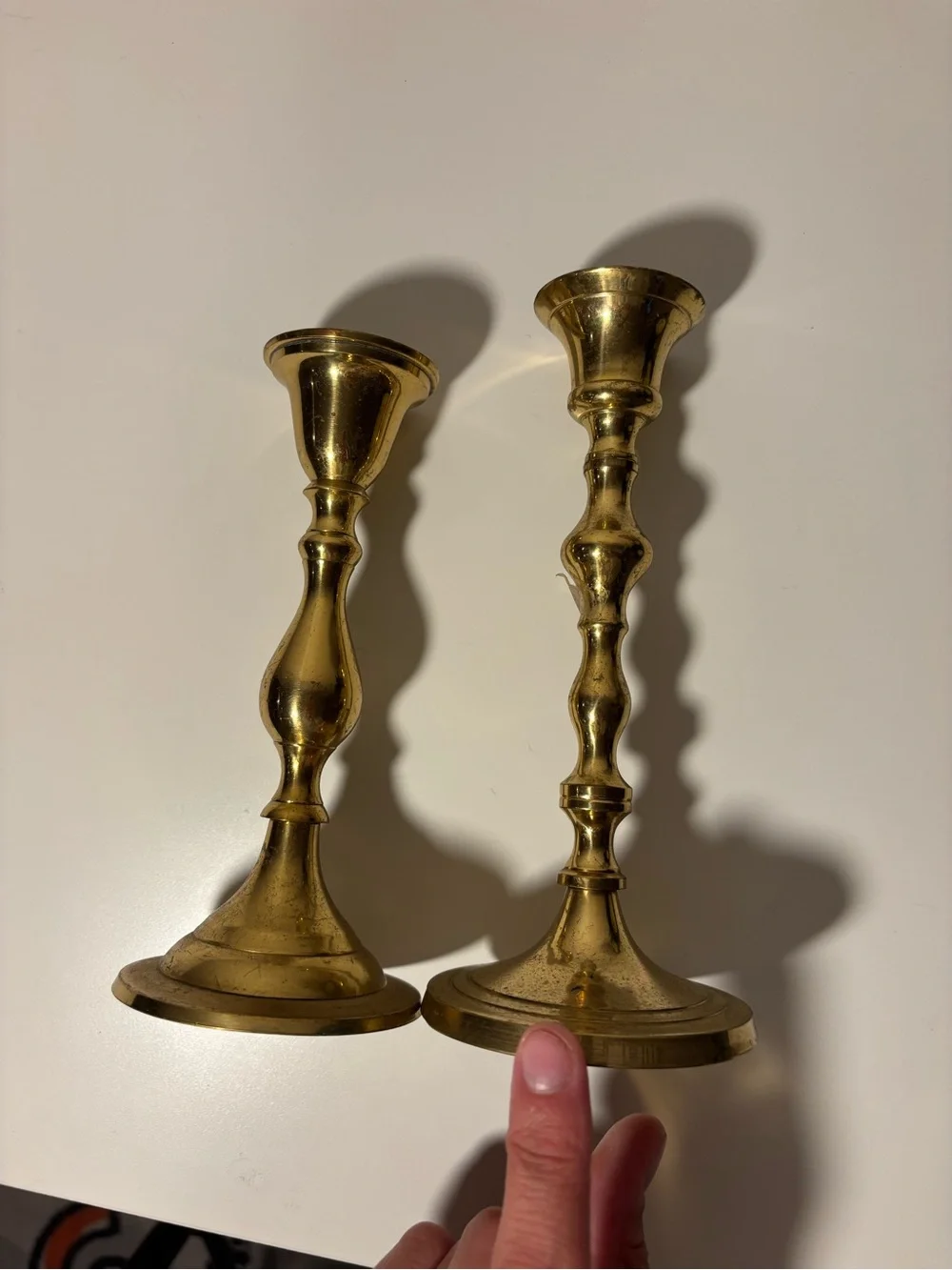 Brass Candlestick Holders with Gold Finish set of 2